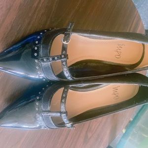 Black  Patent Kitten Heel